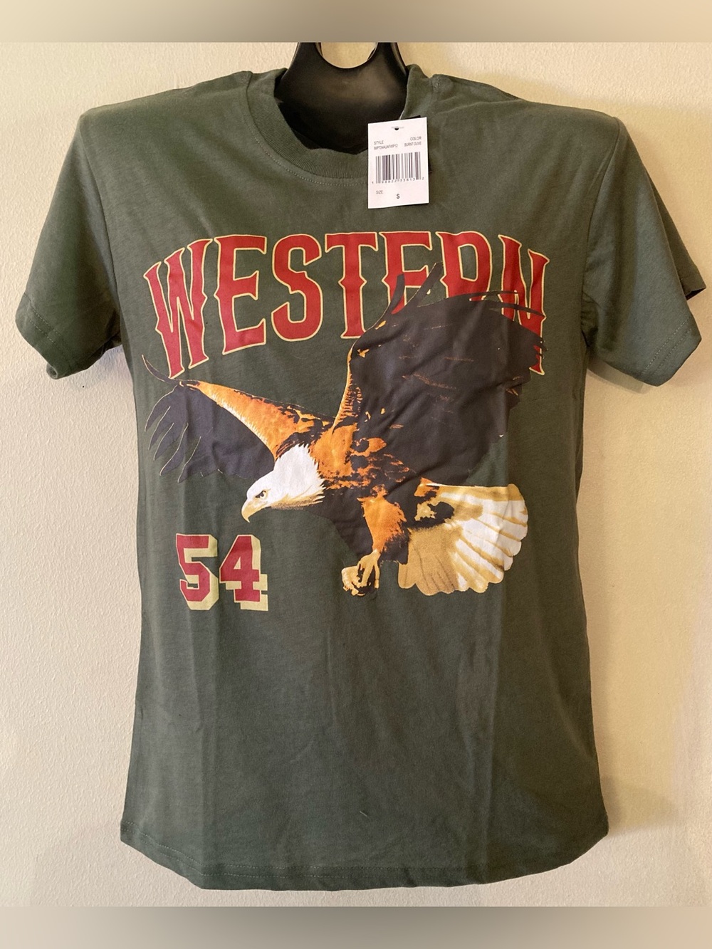 Western 54 Bald Eagle Graphic Tee - Olive Green